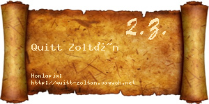 Quitt Zoltán névjegykártya